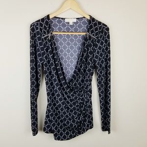 Michael Kors | Faux Wrap Chain Patterned Top